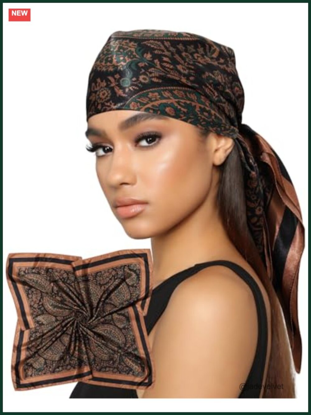 Satin Head Scarf for Women 35 Inch Like Silk Hair Scarf Bandana